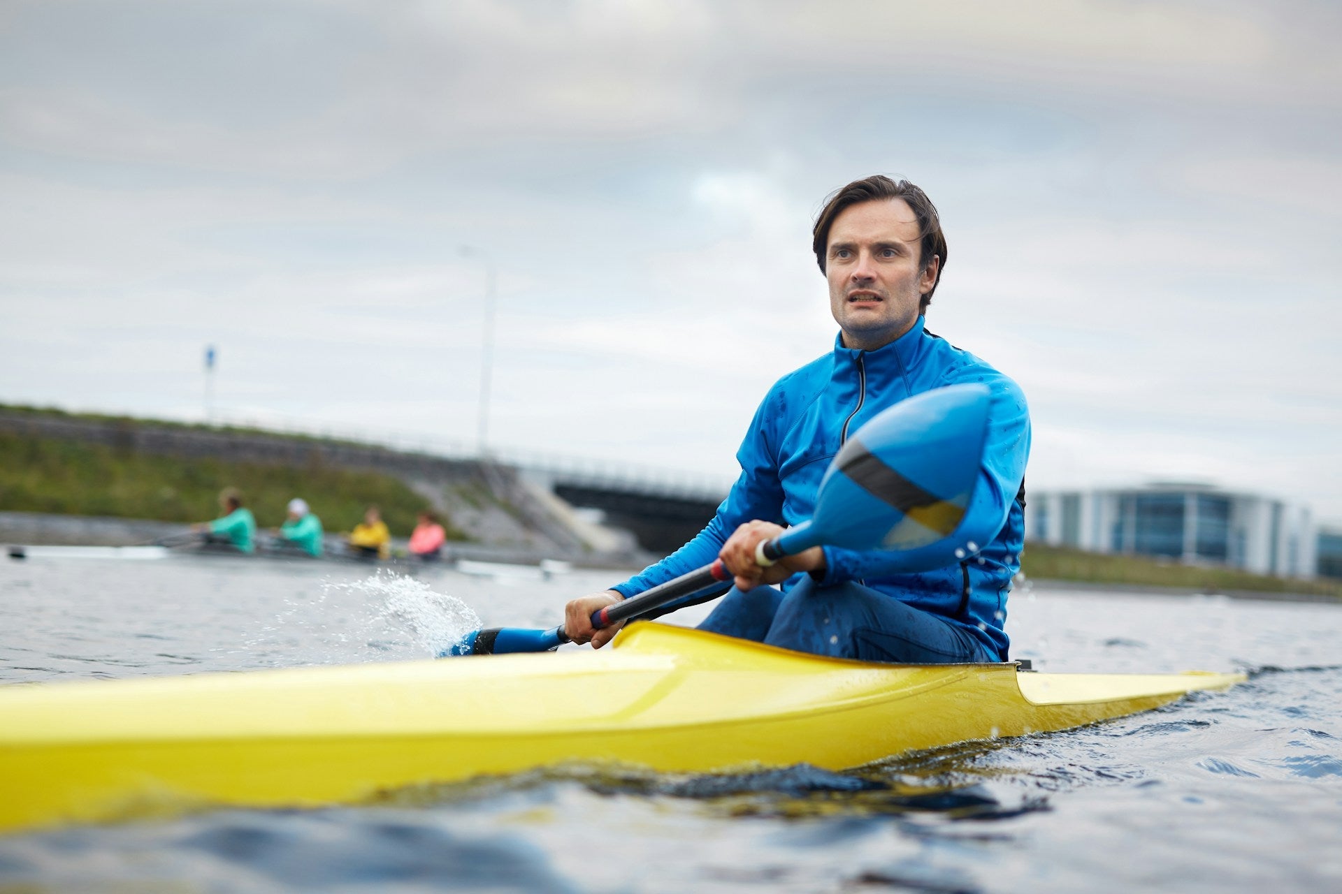 a man joining an ocean kayaking event